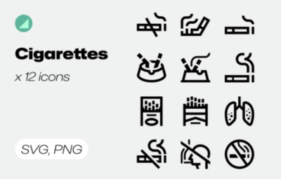 Basicons / Line / Cigarettes Icons