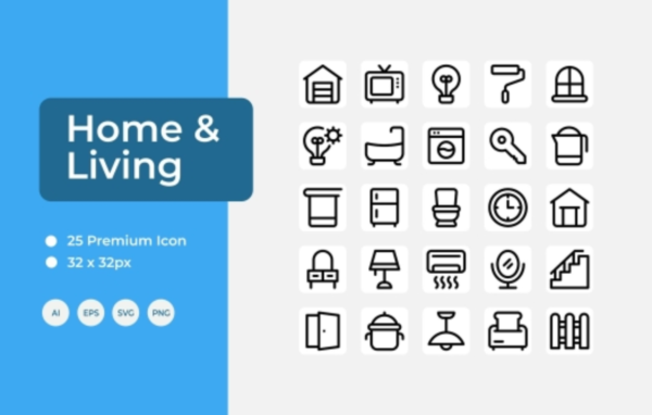 Home & Living Icon Set