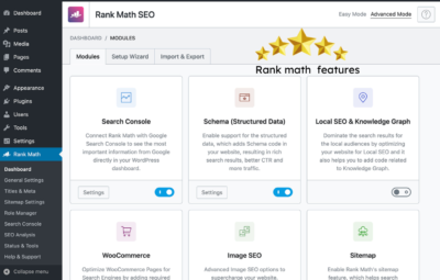 Rank math features