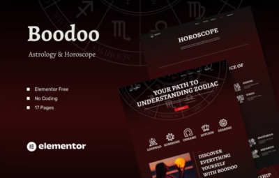 Boodoo – Astrology & Horoscope Elementor Template Kit