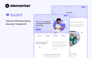 Buzkit – Influencer Marketing Agency Elementor Template Kit