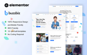 BuzzBiz – Social Media Marketing Agency Elementor Pro Template Kit