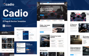 Cadio – Car Audio Workshop Elementor Template Kit