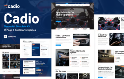 Cadio – Car Audio Workshop Elementor Template Kit