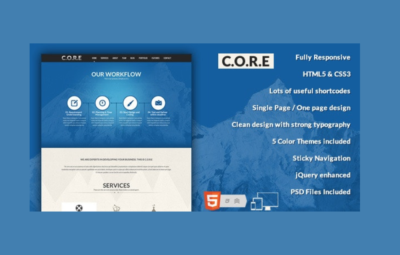 Core – One Page Responsive HTML5 Template