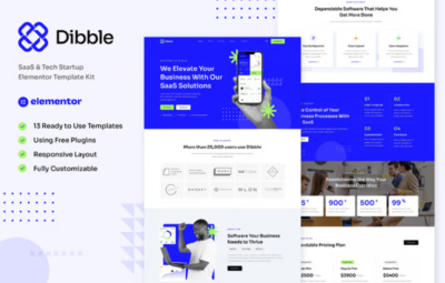 Dibble – SaaS & Tech Startup Elementor Template Kit