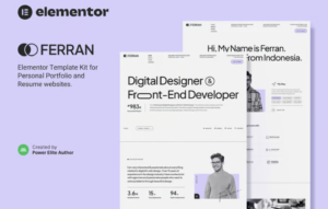 Ferran – Personal Portfolio & Resume Elementor Template Kit