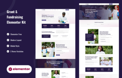 Grant & Fundraising – Elementor Template Kit