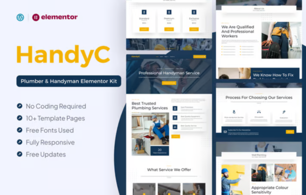 HandyC – Plumber & Handyman Elementor Pro Template Kit