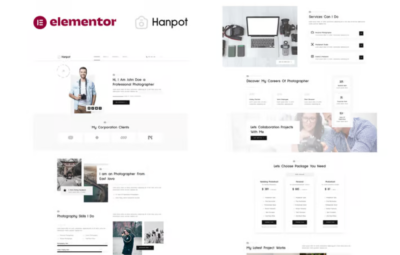 Hanpot – Personal Photographer & Portfolio Showcase Elementor Template Kit