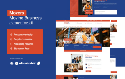 Movers – Moving Company Website Elementor Template Kit