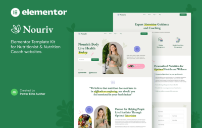 Nouriv – Nutrition Coach & Nutritionist Elementor Template Kit