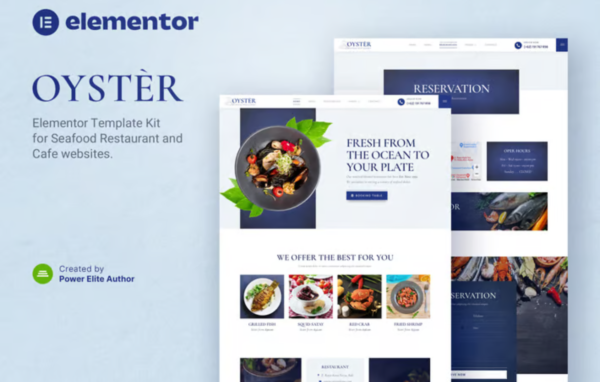 Oyster – Seafood Restaurant & Cafe Elementor Template Kit