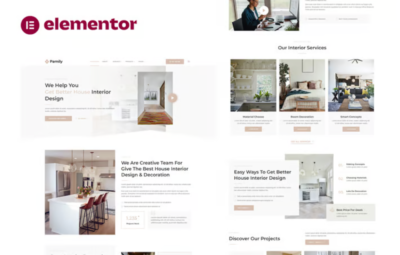 Pamily – House Interior Design Elementor Template Kit