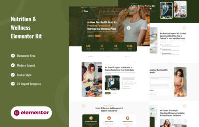 Poso – Personalized Nutrition & Wellness Elementor Template Kit