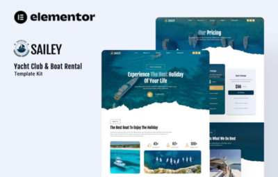 Sailey – Yacht Club & Boat Rental Elementor Template Kit