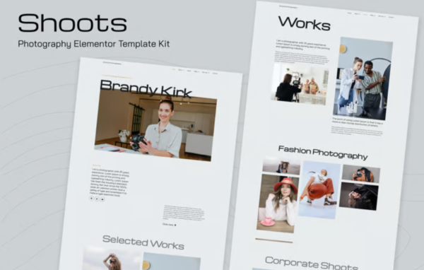 Shoots – Photography Elementor Template Kits