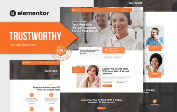 Trustworthy – Virtual Assistant Business Elementor Template Kit