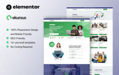 eKursus – Online Course & Education Elementor Template Kit