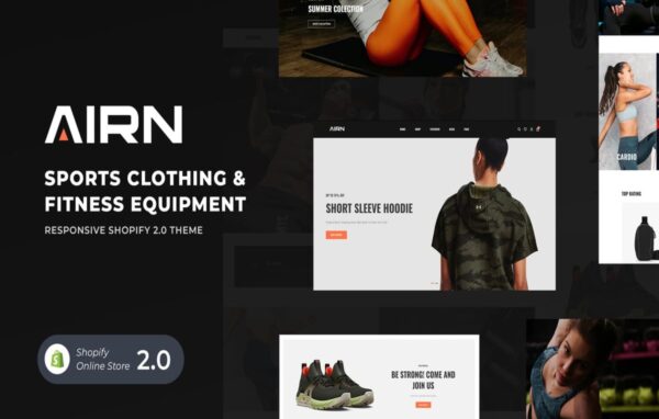 AIRN – Sports Clothing & Fitness Equipment Shopify