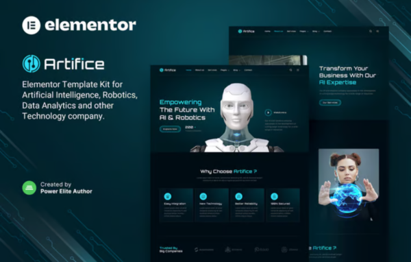 Artifice – AI & Robotics Elementor Template Kit