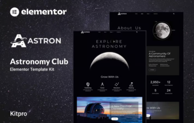 Astron – Astronomy Elementor Template Kit