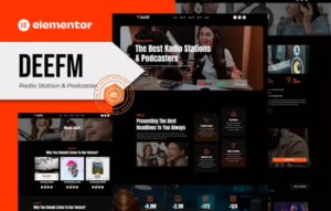 DeeFM – Radio Station & Podcaster Elementor Pro Template Kit