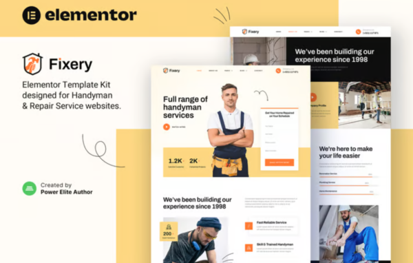 Fixery – Handyman & Repair Services Elementor Template Kit