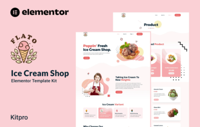 Flato – Ice Cream Shop Elementor Template Kit