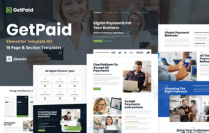 GetPaid – Payment Gateway & Fintech Service WordPress Elementor Template Kit