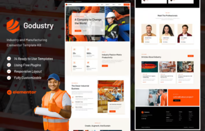 Godustry – Industry & Manufacturing Elementor Template Kit