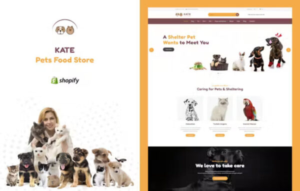 Kate Dog & Pets Food Store Shopify Theme