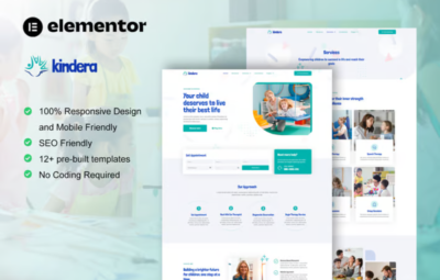 Kindera – Child Therapist & Psychologist Service Elementor Template Kit