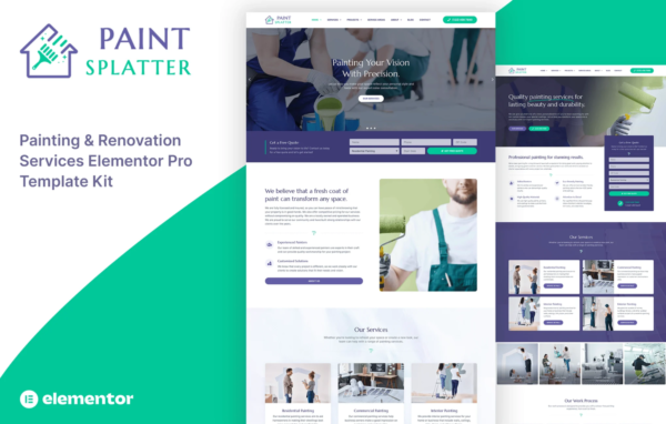 Paint Splatter – Painting & Renovation Services Elementor Pro Template Kit