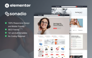 Sonadio – Woocommerce Audio Store Elementor Pro Template Kit