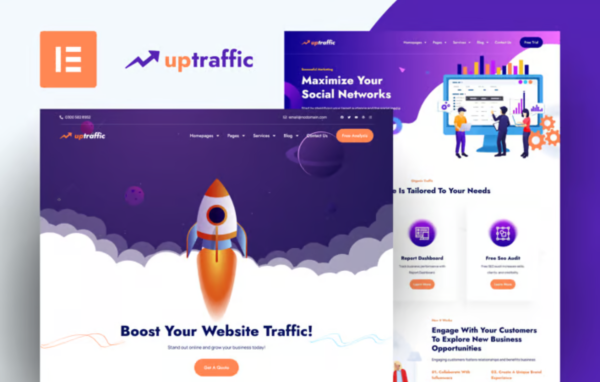 Uptraffic – Digital Marketing Agency Elementor Template Kit