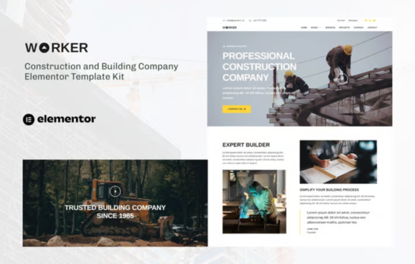 Worker – Construction & Building Company Elementor Template Kit