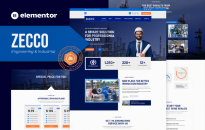 Zecco – Engineering & Industrial Company Elementor Template Kit