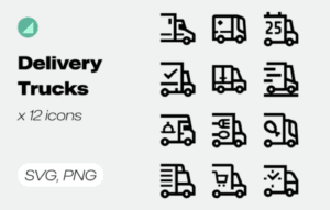 Basicons / Line / Delivery Trucks Icons