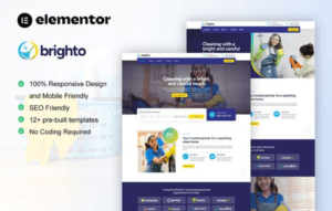 Brighto – Cleaning Service Company Elementor Pro Template Kit