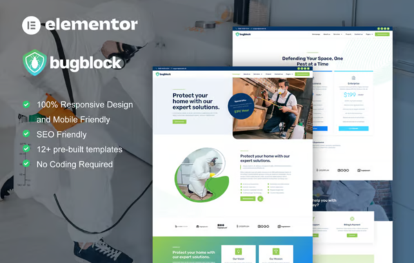 BugBlock – Pest Control Service Elementor Template Kit - Image 1