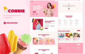 Connie – Ice Cream Shop Elementor Template Kit