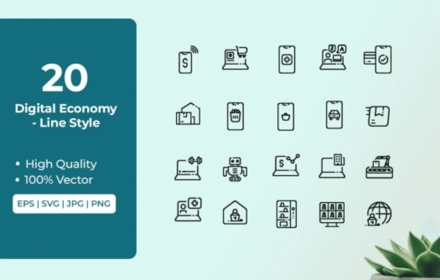 Digital Economy Icons Line Style Vol 2 Digital Economy Icons Line Style Vol 2