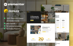 Domura – Interior Design & Architecture Elementor Pro Template Kit