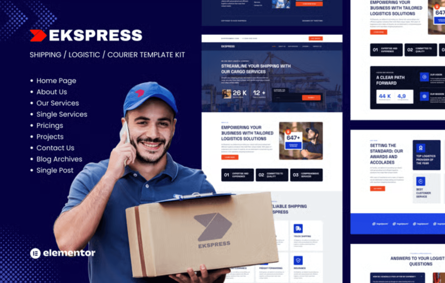 Ekspress – Logistic Shipping & Courier Template Kit Ekspress – Logistic Shipping & Courier Template Kit