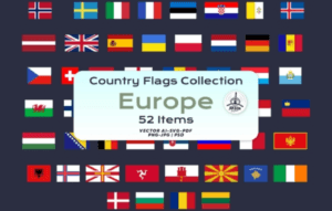 Country Flags Collection. Europe Flags Icons