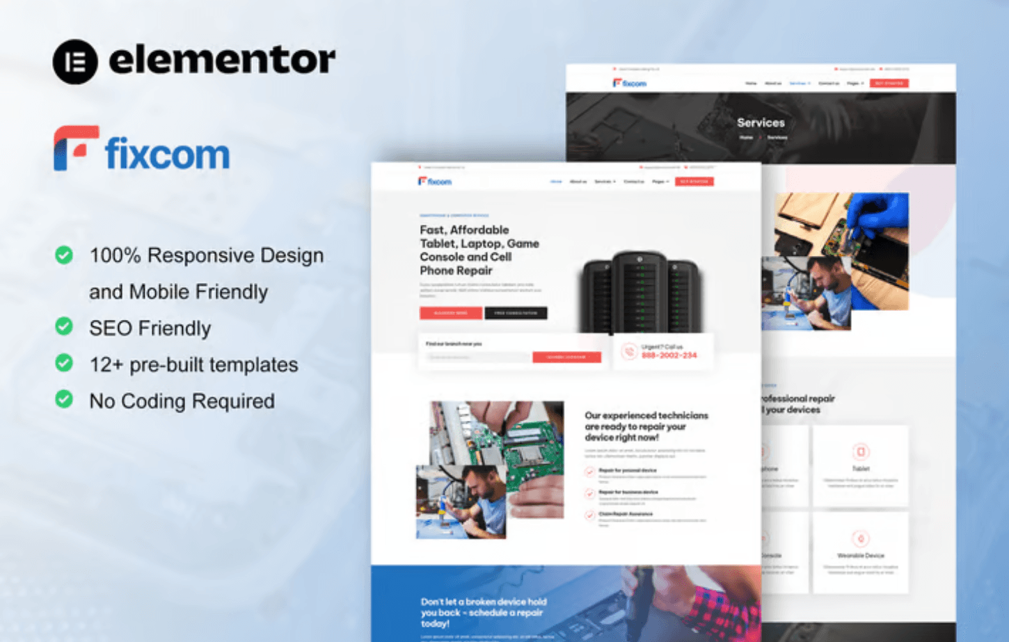 Fixcom – Mobile Phone & Computer Repair Elementor Template Kit Fixcom – Mobile Phone & Computer Repair Elementor Template Kit