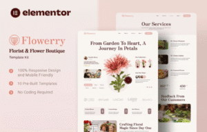 Flowerry Florist & Flower Boutique Elementor Template Kit