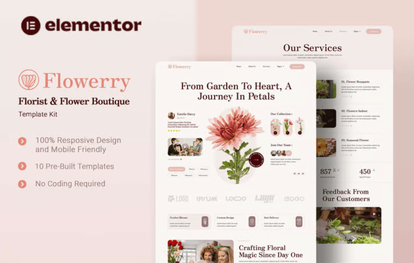 Flowerry Florist & Flower Boutique Elementor Template Kit Flowerry Florist & Flower Boutique Elementor Template Kit