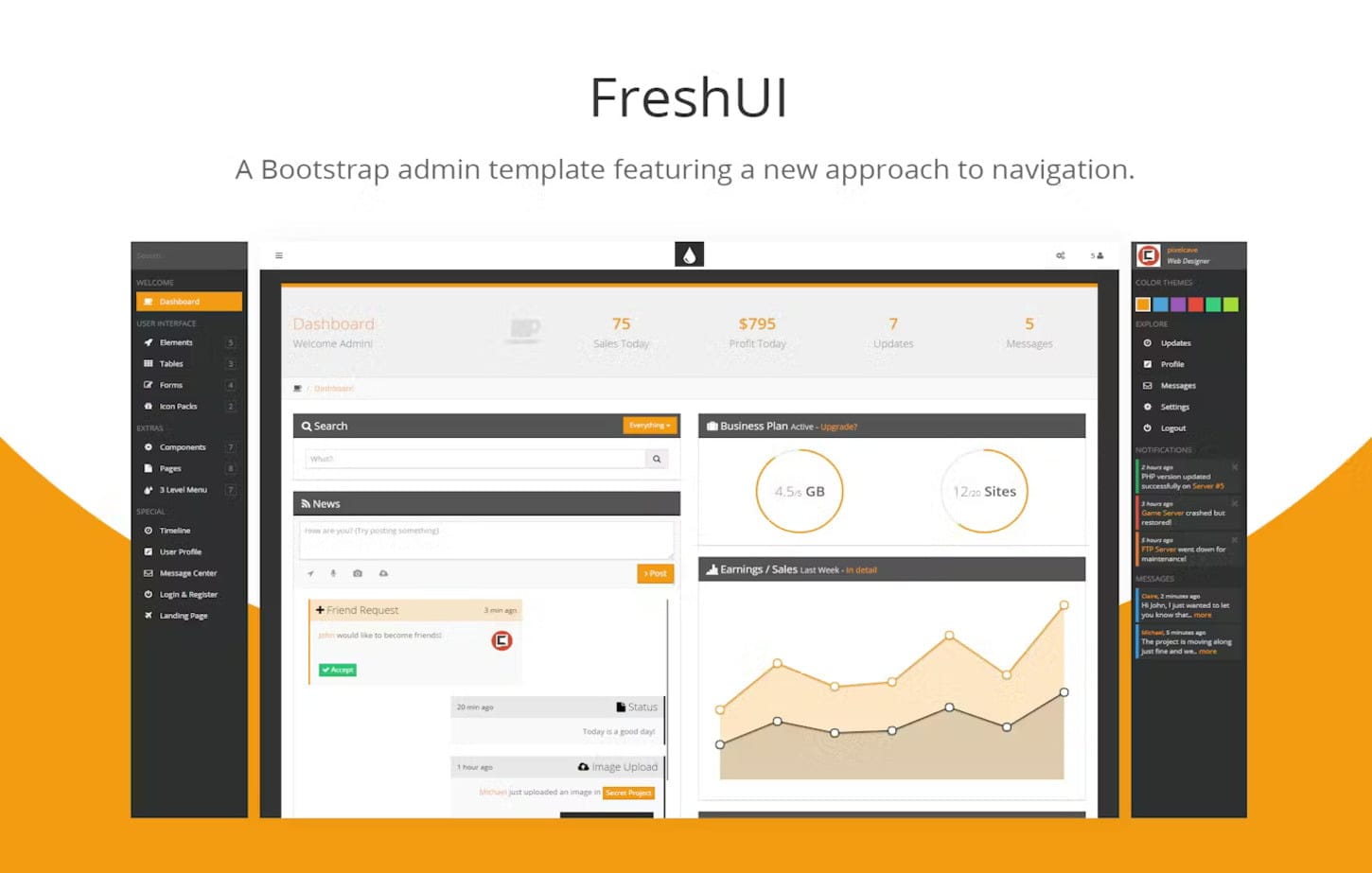 FreshUI-Bootstrap-Template.jpg FreshUI – Bootstrap Admin Template - Image 1